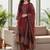 Women Ethnic Motifs Printed Regular Thread Work Chanderi Silk Kurta with Trousers & With Dupatta