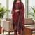 Women Ethnic Motifs Printed Regular Thread Work Chanderi Silk Kurta with Trousers & With Dupatta