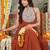 Women Ethnic Motifs Embroidered Regular Thread Work Silk Georgette Kurta with Trousers