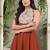 Women Ethnic Motifs Embroidered Regular Thread Work Silk Georgette Kurta with Trousers
