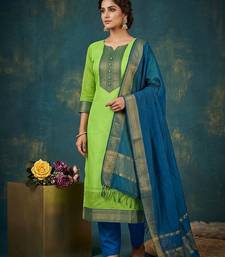 Pista woven jaquard straight kurti dupatta with pant