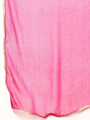 Women Ethnic Motifs Printed Regular Gotta Patti Chanderi Silk Kurta with Trousers & With Dupatta 5