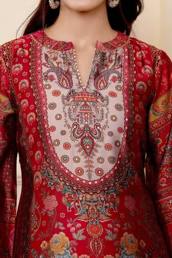 Women Ethnic Motifs Printed Regular Gotta Patti Chanderi Silk Kurta with Trousers & With Dupatta