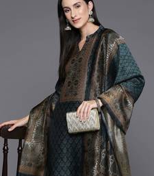 Ethnic Printed Chanderi Silk Kurta with Trouser and Dupatta