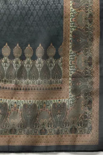 Ethnic Printed Chanderi Silk Kurta with Trouser and Dupatta