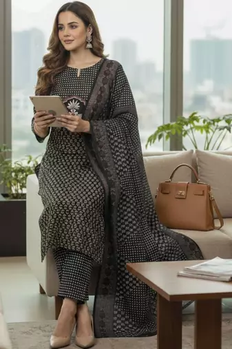 Women Floral Printed Regular Kurta with Trousers & With Dupatta
