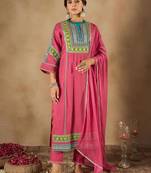 Women Ethnic Motifs Embroidered Regular Kurta with Trousers & Dupatta