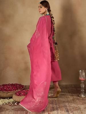 Women Ethnic Motifs Embroidered Regular Kurta with Trousers & Dupatta 6