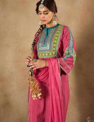 Women Ethnic Motifs Embroidered Regular Kurta with Trousers & Dupatta 7