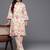Off White Floral Printed  Cotton Lace Detailed Kurta With Trouser