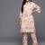 Off White Floral Printed  Cotton Lace Detailed Kurta With Trouser