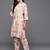 Off White Floral Printed  Cotton Lace Detailed Kurta With Trouser