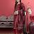 Maroon Floral Printed Beads and Stones Straight Kurta with Trousers & Dupatta