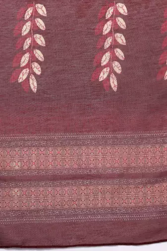Maroon Floral Printed Beads and Stones Straight Kurta with Trousers & Dupatta