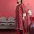 Maroon Floral Printed Beads and Stones Straight Kurta with Trousers & Dupatta