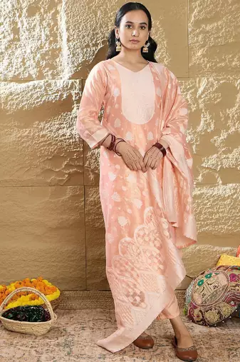 Women Regular Kurta with Trousers & Dupatta