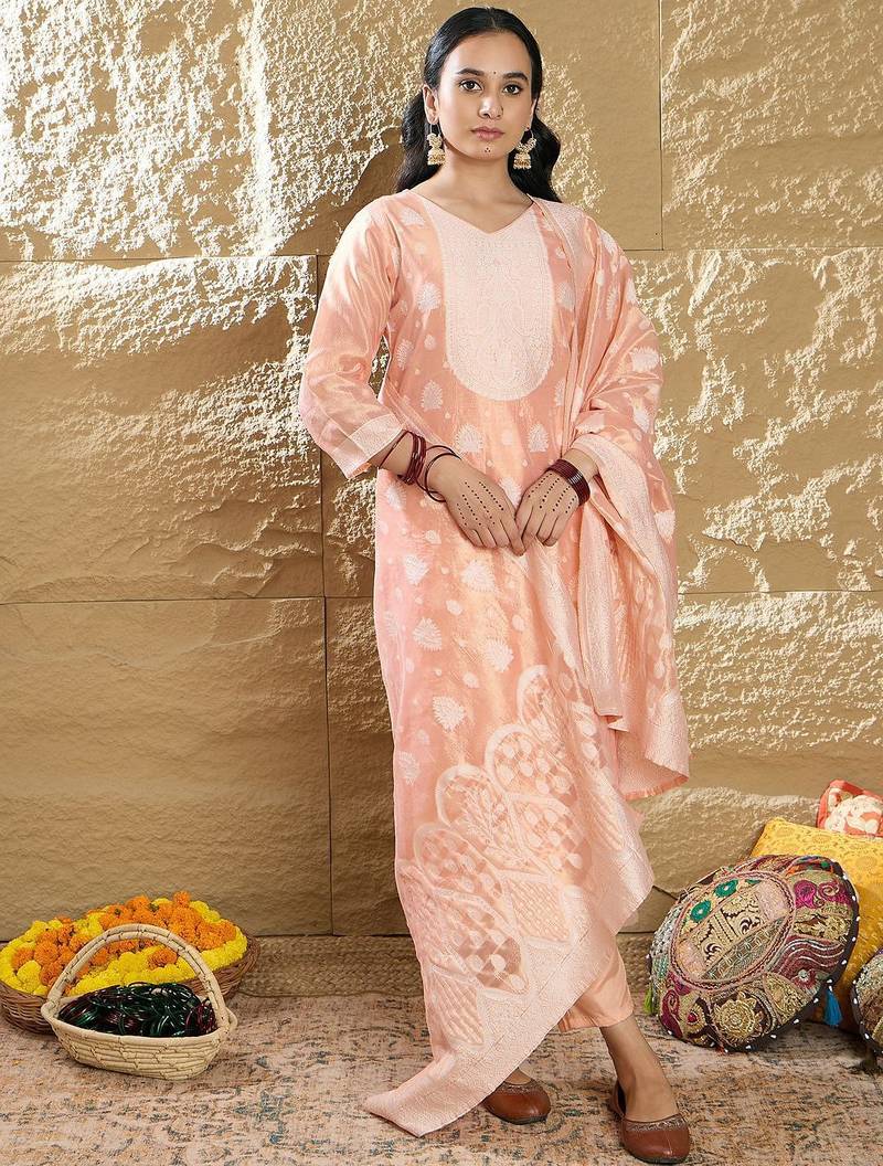Women Regular Kurta with Trousers & Dupatta