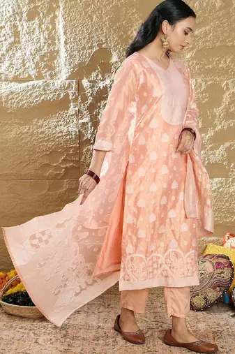 Women Regular Kurta with Trousers & Dupatta