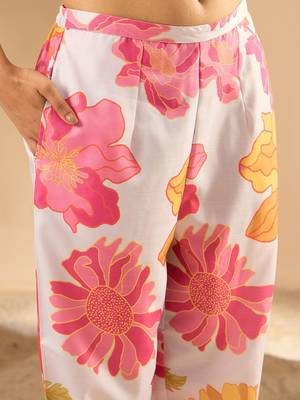 Floral Printed Regular Pure Cotton Kurta with Trousers 3
