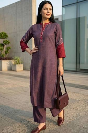 Women Embroidered Regular Thread Work Kurta with Trousers