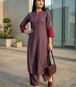 Women Embroidered Regular Thread Work Kurta with Trousers
