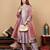 Lavender Embroidered Yoke Design Notch Neck Anarkali Kurta with Trousers & Dupatta