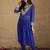 Bandhani Printed V-Neck Mirror Work Georgette Kurta with Trousers