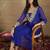 Bandhani Printed V-Neck Mirror Work Georgette Kurta with Trousers