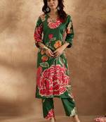 Floral Printed Regular Kurta with Trousers