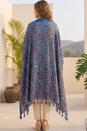 Women Ethnic Motifs Embroidered Regular Thread Work Kurta with Trousers & With Dupatta