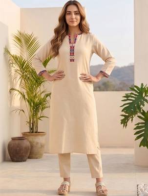 Women Ethnic Motifs Embroidered Regular Thread Work Kurta with Trousers & With Dupatta 7