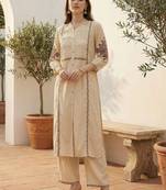 Embroidered Mandarin Collar Kurta Set