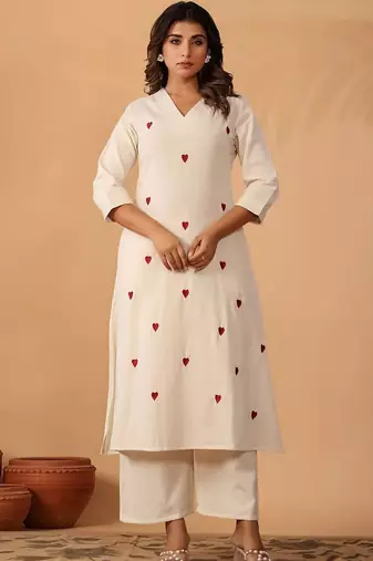 Women Ethnic Motifs Embroidered Regular Thread Work Kurta with Palazzos