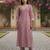 Women Floral Printed Regular Thread Work  Cotton Kurta with Trousers & With Dupatta