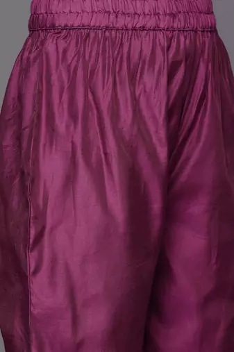 Floral Embroidered Zari Chanderi Silk Kurta with Trousers & Dupatta