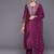 Floral Embroidered Zari Chanderi Silk Kurta with Trousers & Dupatta