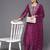 Floral Embroidered Zari Chanderi Silk Kurta with Trousers & Dupatta