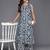 Navy Blue Ikat Printed Pure Cotton Sleeveless Kurta with Palazzo