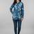 Blue leaf embroidered shirt