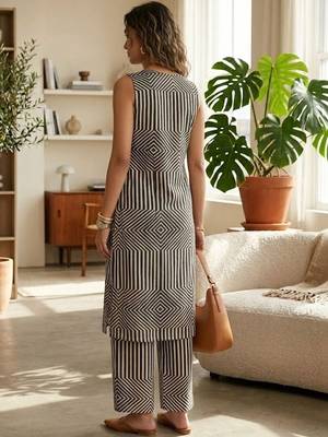 Women Printed Regular Kurta with Palazzos 4
