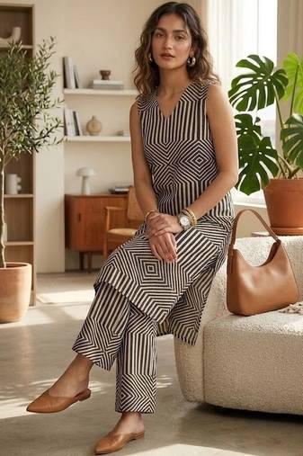 Women Printed Regular Kurta with Palazzos