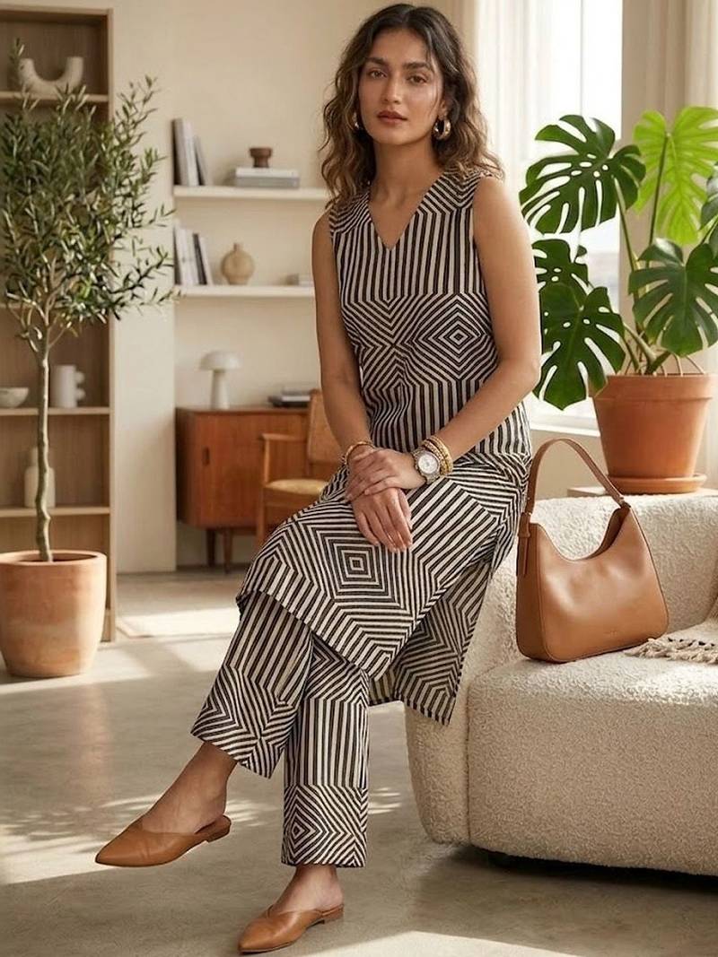Women Printed Regular Kurta with Palazzos