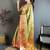 green kanjeevaram silk blend zari woven saree with unstitched blouse piece.