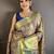 purple kanjeevaram silk blend zari woven saree with unstitched blouse piece.