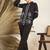 Black Floral Embroidered Straight A-Line Kurta With Trouser