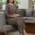 Women Regular Thread Work Silk Crepe Kurta with Trousers