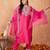 Floral Embroidered Regular Thread Work Liva Kurta with Trousers & Dupatta