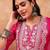 Floral Embroidered Regular Thread Work Liva Kurta with Trousers & Dupatta