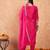 Floral Embroidered Regular Thread Work Liva Kurta with Trousers & Dupatta