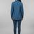 Blue leaf embroidered shirt